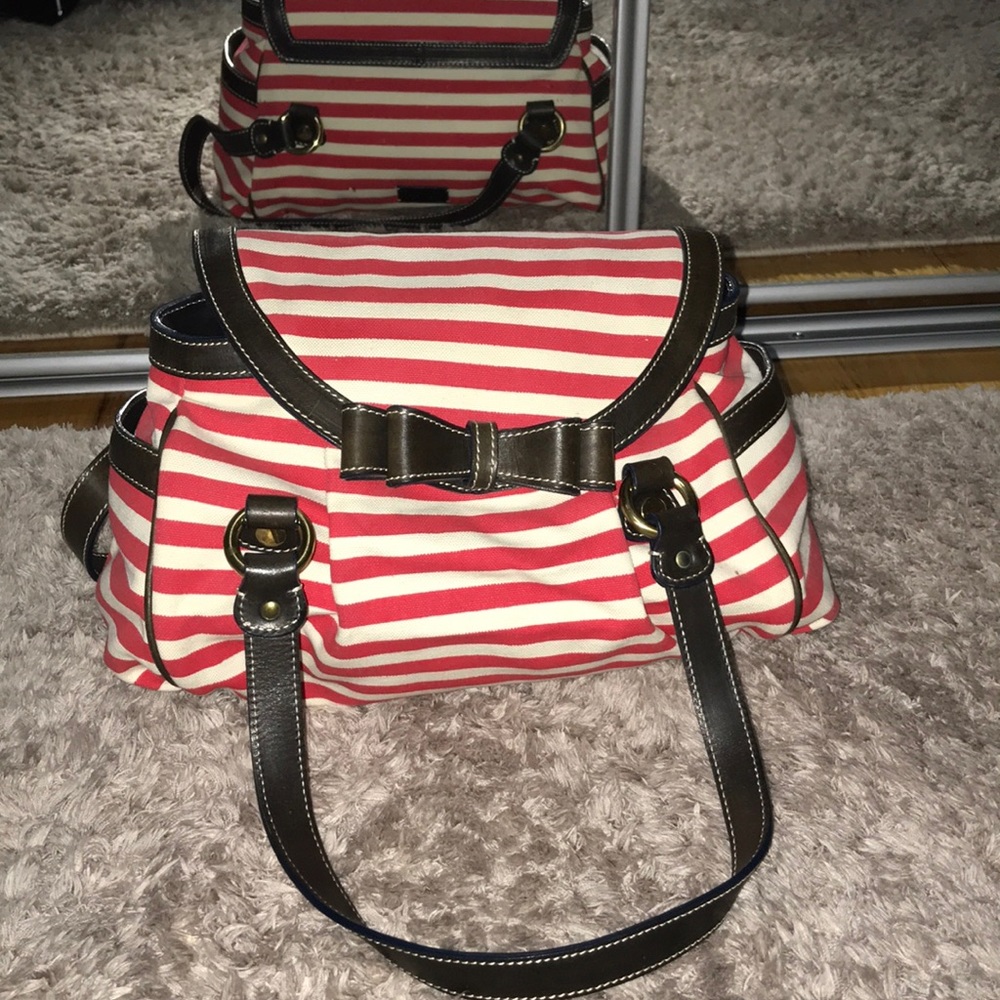 Moschino red & white-stripped bag